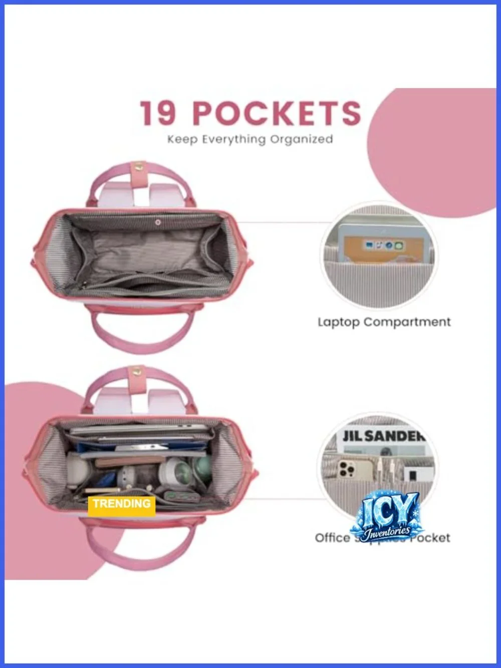 Gradient Laptop Backpack with Anti-Theft Pocket, Waterproof Work Bag